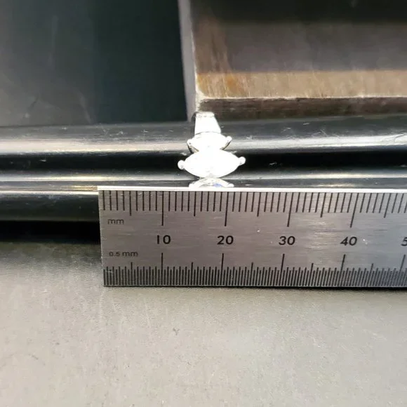 Size 8 925 Sterling Silver Rustic Marquise Cubic Zirconia Ring - Picture 6 of 7